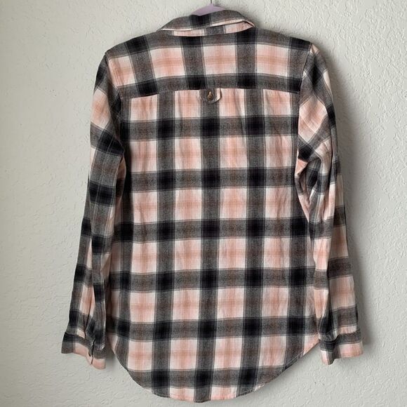 Vans Pink Black Checkered Flannel Women’s Shirt Long Sleeve Pockets  Size L - Picture 2 of 8